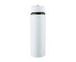 Bidon en plastique avec embout rabattable et paille interne 500 ml couleur blanc