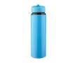 Bidon en plastique avec embout rabattable et paille interne 500 ml couleur bleu ciel