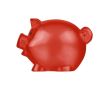 Tirelire en forme de cochon en plastique recyclé à personnaliser couleur rouge
