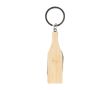 Porte-clés bouteille multi-usages avec tire-bouchon et cutter couleur bois
