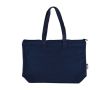 Sac en polycoton recyclé, fermeture éclair et longues anses 330 g/m² couleur bleu ultramarine