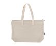 Sac en polycoton recyclé, fermeture éclair et longues anses 330 g/m² couleur beige