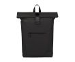 Sac à dos roll-top en cuir synthétique pour ordinateur portable 16'' couleur noir