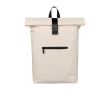 Sac à dos roll-top en cuir synthétique pour ordinateur portable 16'' couleur beige