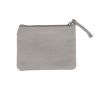 Porte-monnaie en velours personnalisable avec fermeture éclair couleur gris
