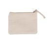 Porte-monnaie en velours personnalisable avec fermeture éclair couleur beige