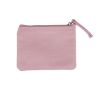 Porte-monnaie en velours personnalisable avec fermeture éclair couleur rose pastel