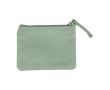 Porte-monnaie en velours personnalisable avec fermeture éclair couleur vert pastel
