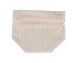 Trousse en velours côtelé à personnaliser, avec fermeture éclair couleur beige