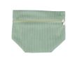 Trousse en velours côtelé à personnaliser, avec fermeture éclair couleur vert pastel