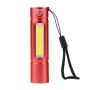 Lampe de poche en aluminium rechargeable avec dragonne et 3 modes couleur rouge