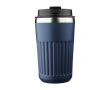 Mug à emporter en acier inoxydable recyclé, double paroi 400 ml couleur bleu