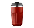 Mug à emporter en acier inoxydable recyclé, double paroi 400 ml couleur rouge désaturé