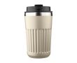 Mug à emporter en acier inoxydable recyclé, double paroi 400 ml couleur beige