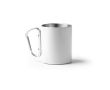 Tasse en acier recyclé 304 à double paroi avec anse mousqueton 300ml couleur blanc