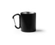Tasse en acier recyclé 304 à double paroi avec anse mousqueton 300ml couleur noir