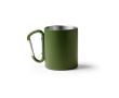 Tasse en acier recyclé 304 à double paroi avec anse mousqueton 300ml couleur vert foncé