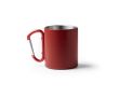 Tasse en acier recyclé 304 à double paroi avec anse mousqueton 300ml couleur rouge