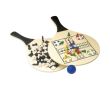 Raquettes de plage en bois FSC avec jeux de plateau et balle couleur noir