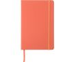 Carnet A5 en PU recyclé avec fermeture élastique et pages lignées couleur orange