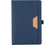 Cahier A5 en plastique recyclé et similicuir, pages lignées couleur bleu