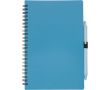 Carnet A5 en paille de blé et plastique avec stylo, pages lignées couleur bleu