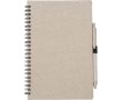 Carnet A5 en paille de blé et plastique avec stylo, pages lignées couleur marron
