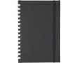 Carnet A5 en plastique recyclé avec fermeture élastique, pages lignées couleur noir