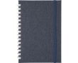 Carnet A5 en plastique recyclé avec fermeture élastique, pages lignées couleur bleu