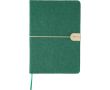 Carnet A5 en feutre recyclé, fermeture en similicuir et pages lignées couleur vert