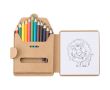 Kit de coloriage avec crayons de couleur et dessins pour enfants couleur multicolore