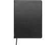 Carnet A5 en similicuir recyclé avec marque-page et pages lignées couleur noir