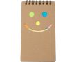 Bloc-notes en carton FSC avec notes adhésives et pages lignées couleur marron