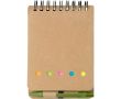 Bloc-notes en carton avec spirale, stylo et feuilles lignées couleur vert clair