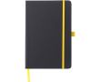 Carnet A5 en similicuir recyclé, fermeture élastique, pages lignées couleur jaune