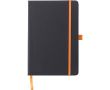 Carnet A5 en similicuir recyclé, fermeture élastique, pages lignées couleur orange