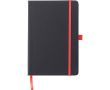 Carnet A5 en similicuir recyclé, fermeture élastique, pages lignées couleur rouge