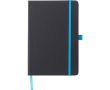 Carnet A5 en similicuir recyclé, fermeture élastique, pages lignées couleur bleu ciel