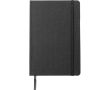 Carnet A5 en RPET et similicuir, fermeture élastique, pages lignées couleur noir