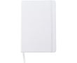 Carnet A5 en RPET et similicuir, fermeture élastique, pages lignées couleur blanc