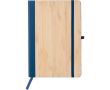 Carnet A5 en bambou et PU avec fermeture élastique, pages lignées couleur bleu