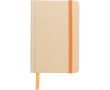 Carnet A6 en carton recyclé avec marque-page et pages lignées couleur orange