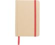 Carnet A6 en carton recyclé avec marque-page et pages lignées couleur rouge