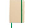 Carnet A6 en carton recyclé avec marque-page et pages lignées couleur vert clair