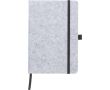 Carnet A5 en feutre recyclé avec fermeture élastique, pages lignées couleur gris