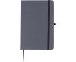 Carnet A5 en similicuir recyclé avec marque-page, pages lignées couleur noir