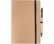 Carnet A5 en carton recyclé avec stylo et pages blanches couleur noir