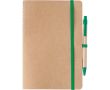 Carnet A5 en carton recyclé avec stylo et pages blanches couleur vert