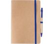 Carnet A5 en carton recyclé avec stylo et pages blanches couleur bleu ultramarine