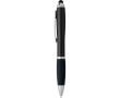 Stylo en plastique recyclé avec stylet et encre noire couleur noir